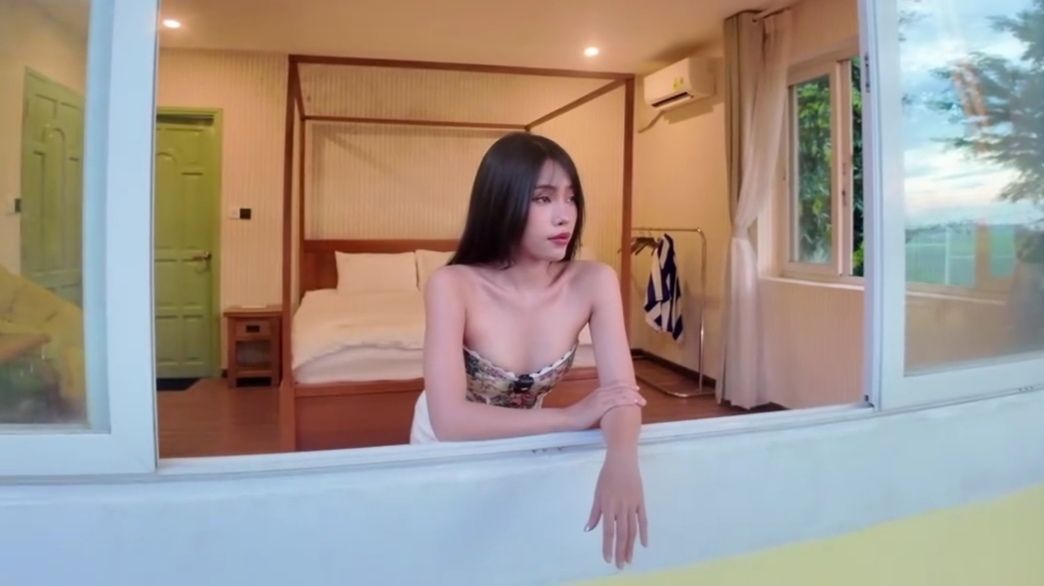 Wild heat waves under the sunset in the countryside