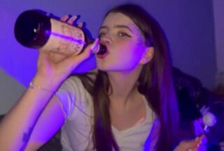 A Drunk Russian Chick Lost Her Cap At Cards.