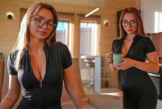 A Russian Girl In Glasses Experienced Real Pleasure With A New Friend.