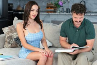 A Student Showed Her Big Tits To A Tutor And Talked Him Into Having Sex.